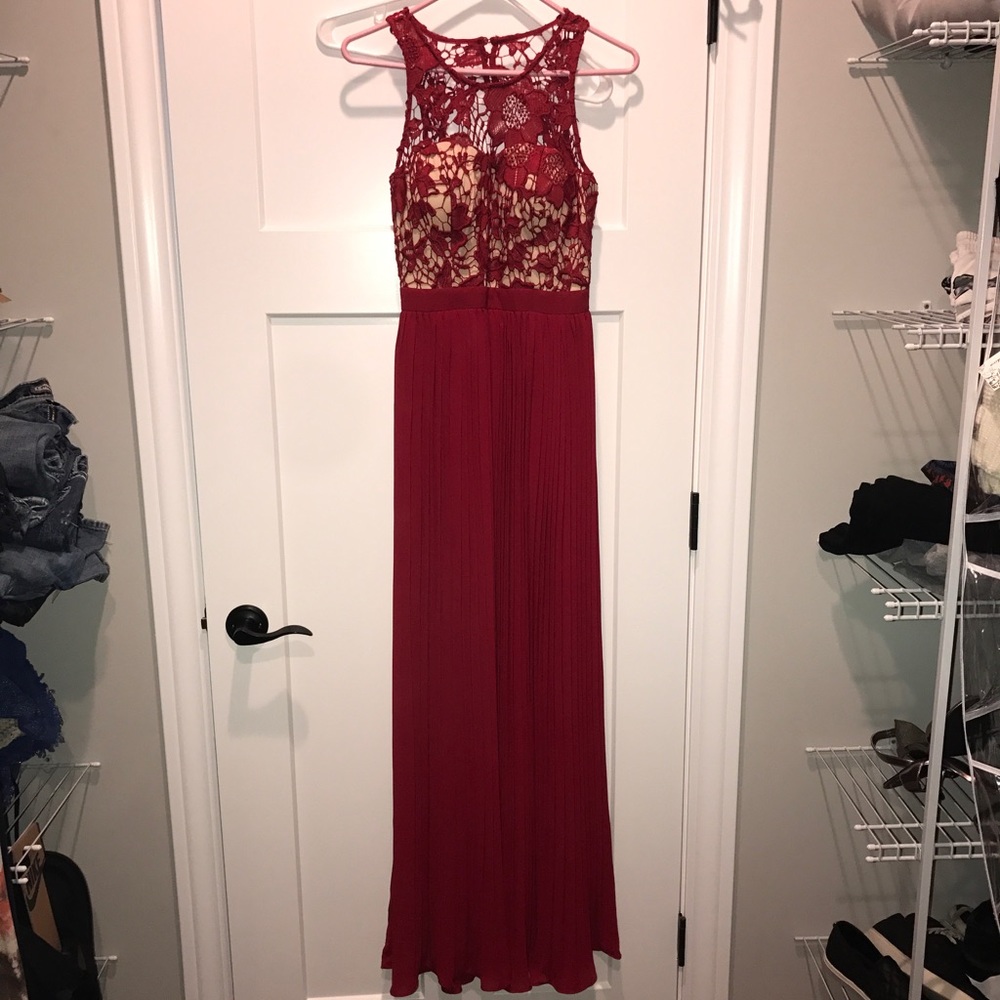 Red crochet top maxi (fully lined) NWT